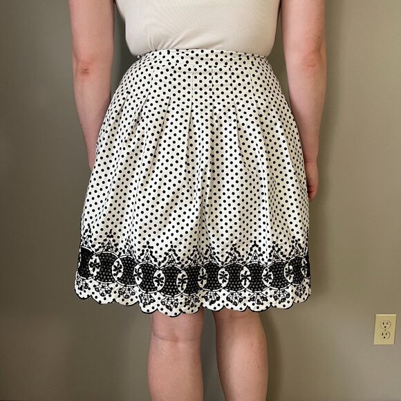 Talbots polkadot embroidered trim full skirt - Picture 9 of 10